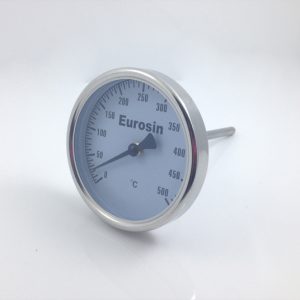 Termometros  bimetalico, 2" dia X 6" L, rango 50-500C